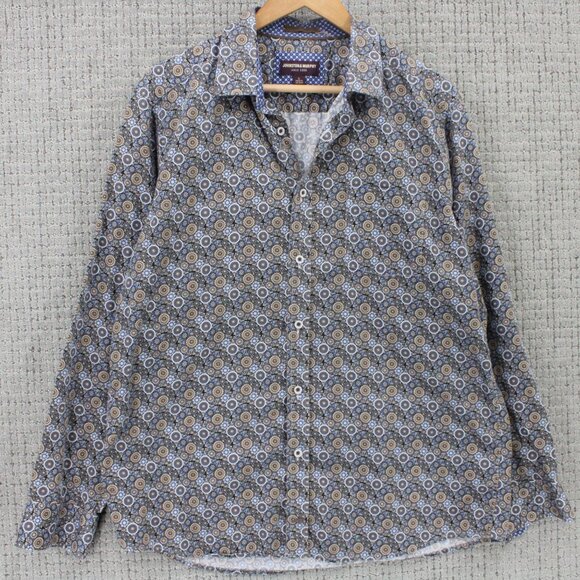 Johnston & Murphy Shirt Mens Large L Multicolor Kaleidoscope Art Graphic Rare - Picture 1 of 10